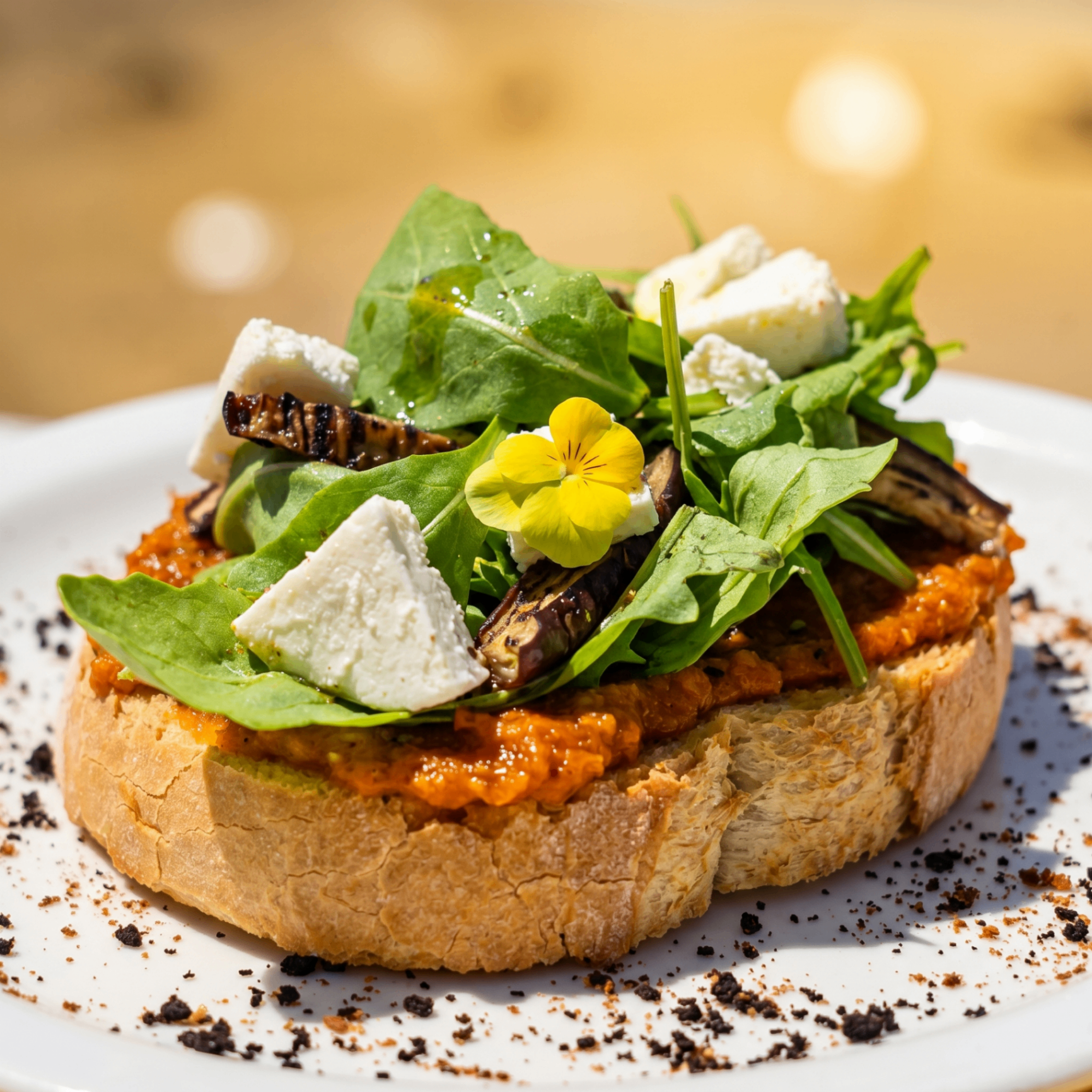 Tosta de mousse de boniato